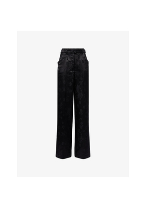 Womens Gabriela Hearst Norman Wide-Leg Silk Trousers