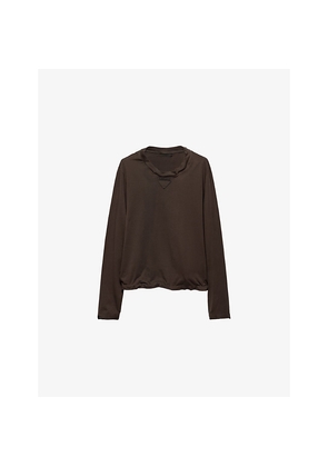 Mens Prada Shapeable Long-Sleeved Cotton-Jersey T-Shirt