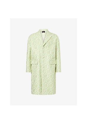 Mens Simone Rocha Boxy Duster Jacquard Cotton-Blend Coat