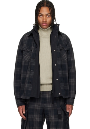 sacai Black Plaid Shirt