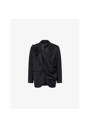 Mens Simone Rocha Flower Sash Gathered Woven Jacket