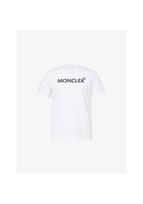 Mens Moncler Crewneck Logo-Patch Cotton T-Shirt