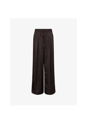 Womens Lacoste Pleat Relaxed Satin Track Trousers