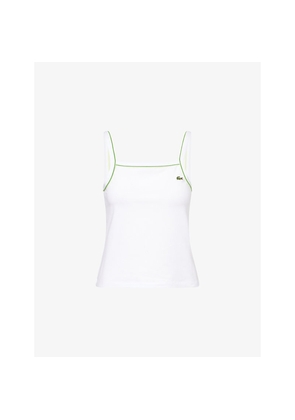 Womens Lacoste Logo-Patch Cotton-Modal Jersey Tank Top