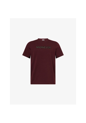 Mens Moncler Embossed-Logo Crewneck Cotton T-Shirt