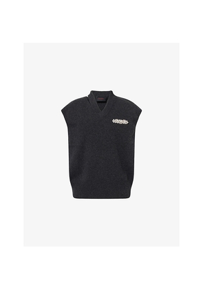 Mens Simone Rocha Embellished Seam Bite Merino-Wool Vest