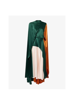 Womens Roksanda Andromeda Caped-Sleeve Silk Maxi Dress
