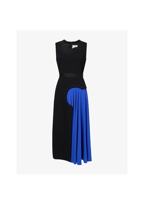 Womens Roksanda Saro Asymmetric Cut-Out Woven Midi Dress