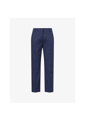 Womens Weekend Max Mara Cropped Cigarette Slim-Fit Cotton Trousers