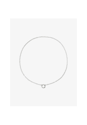 Womens Monica Vinader Oval Link Chain Sterling-Silver Charm Necklace