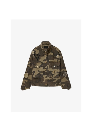 Womens Allsaints Clay Camouflage Cotton Jacket