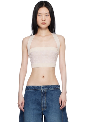 Balmain Beige PB Labyrinth Monogram Tank Top