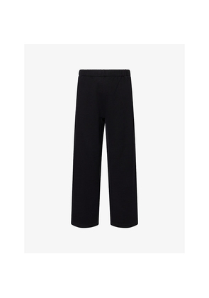 Mens Jacquemus Embroided-Logo Wide-Leg Cotton Jogging Bottoms