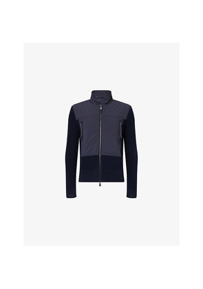 Mens Moncler Grenoble Funnel-Neck Cotton-Contrast Cardigan