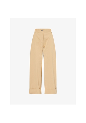 Womens Me And Em Clever Tapered-Leg Cotton-Blend Twill Chino Trousers