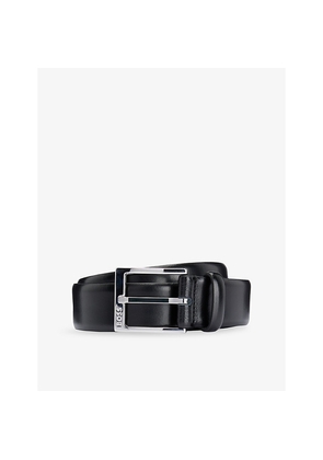 Mens Boss Branded-Buckle Leather Belt
