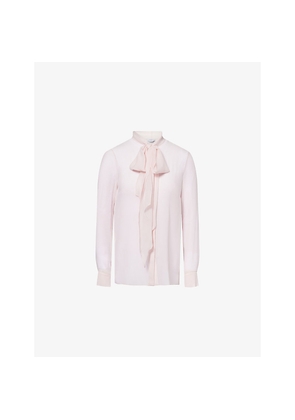 Womens Gabriela Hearst Shildon Bow-Collar Silk Blouse