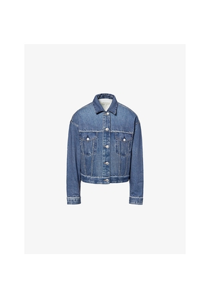 Womens Rag & Bone Miramar Trucker Featherweight Stretch-Denim Jacket