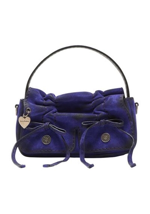 Micro Multipocket suede shoulder bag