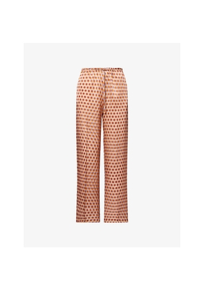 Womens Dries Van Noten Puvis Straight-Leg Silk Trousers