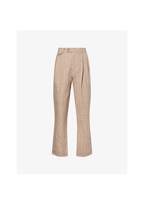 Mens Simkhai Jacob Pleated Linen Trousers