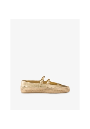 Womens Prada Mordoré Leather Ballerina Flats