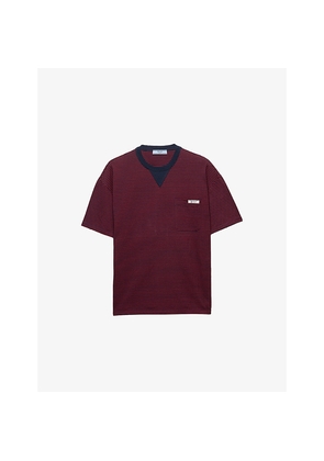 Womens Prada Oversized Stripe-Print Cotton-Jersey T-Shirt
