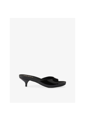 Womens Prada Patent 45 Leather Mules