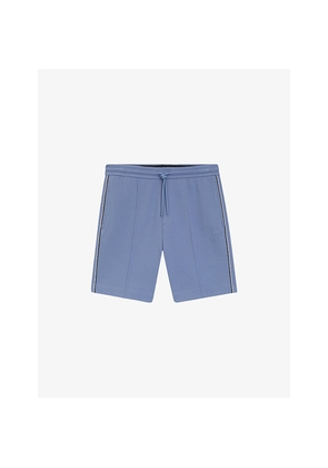 Mens Boss Side-Stripe Cotton-Blend Shorts