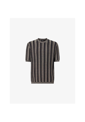 Mens Emporio Armani Patterned Knitted Cotton Top