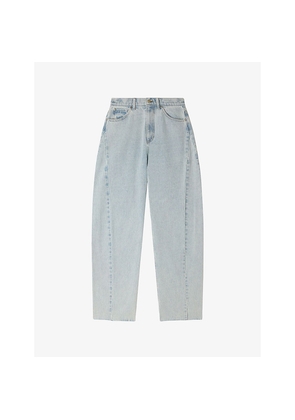 Womens Sandro Barrel High-Rise Wide-Fit Denim Jeans
