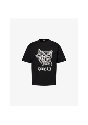 Mens Heresy Heretic Graphic-Print Cotton T-Shirt
