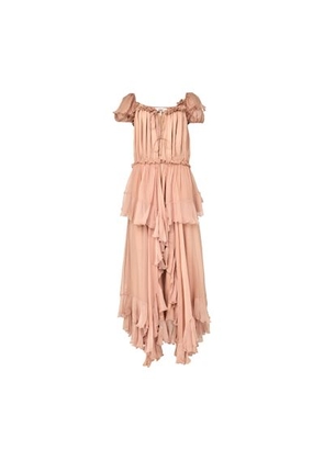 Gathered ruffled maxi dress