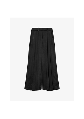 Womens Allsaints Poppy Pleated Satin Trousers