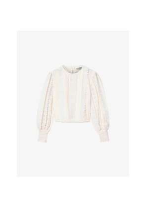 Womens Allsaints Hart Lace-Trim Cotton Blouse