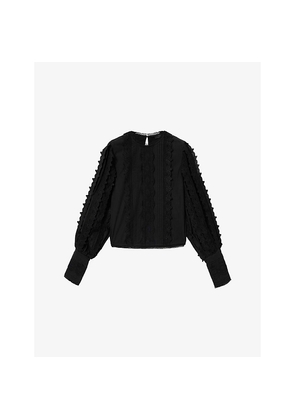 Womens Allsaints Hart Lace-Trim Cotton Blouse