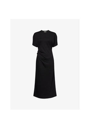 Womens Vince Ruched-Side Knit Midi Dress