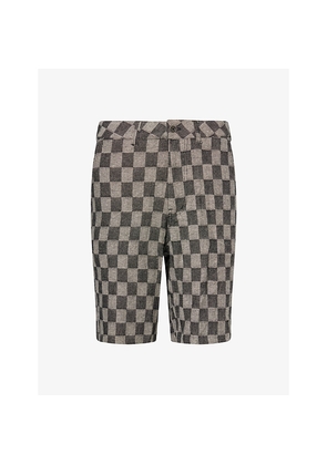 Mens Heresy Trellis Checked Linen and Cotton-Blend Shorts