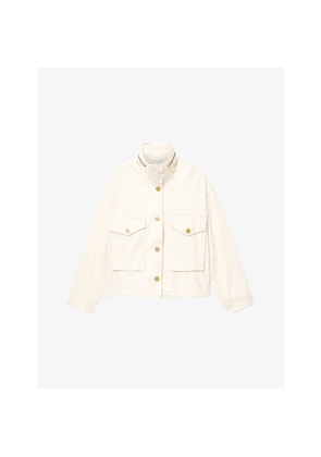 Womens Allsaints Clay Funnel-Neck Denim Jacket