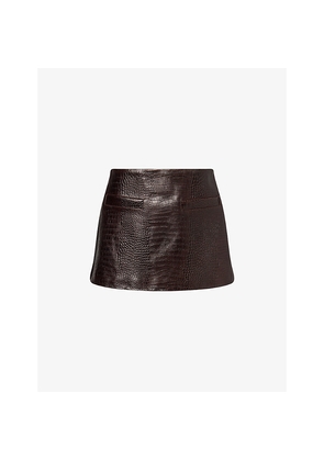 Womens The Frankie Shop Rory Croc-Effect Leather Mini Skirt