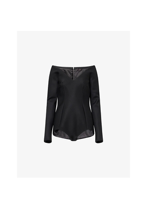 Womens Mugler Bonded Wool-Blend Body