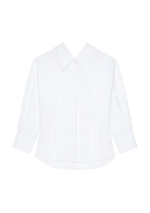 Openwork poplin shirt