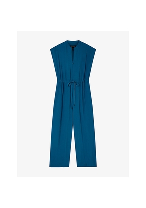 Womens Whistles Drawstring-Waist Relaxed-Fit Woven Jumpsuit