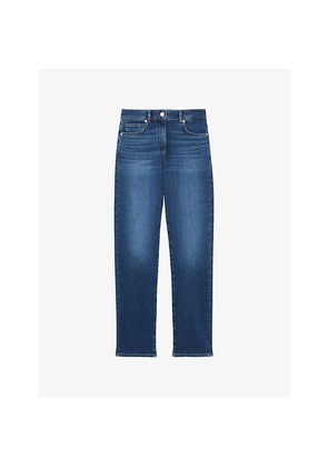 Womens Reiss Isabel Slim-Leg Mid-Rise Stretch-Denim Jeans