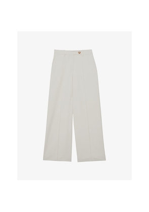 Womens Reiss Malin Wide-Leg Mid-Rise Woven Trousers