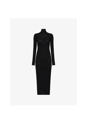 Womens Givenchy Open-Back Floral-Lace Knitted Maxi Dress