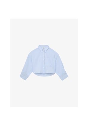 Womens Reiss Solenge Long-Sleeve Cropped Cotton Shirt