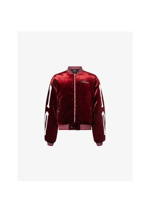 Mens Amiri Bones Velvet Bomber Jacket