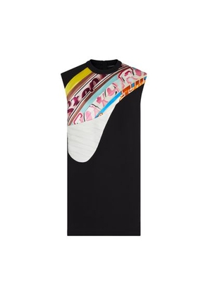 Pleated Insert Straight-Cut Dress