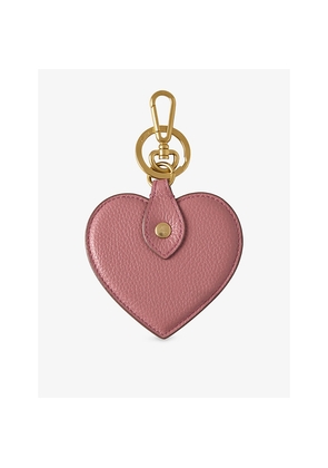 Mulberry Heart Grained-Leather Bag Charm